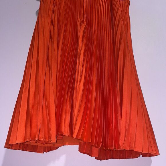 BCBGMaxazria Cut Out Mini Dress Cherry Tomato Women Size 12 Cocktail Event Artsy - Picture 10 of 10